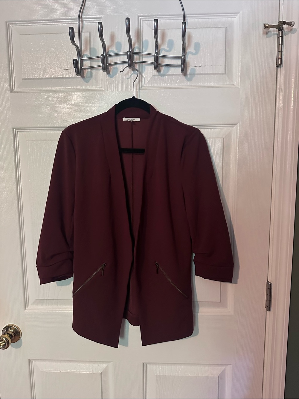 Maurices Deep Burgundy Open-Front Blazer Jacket